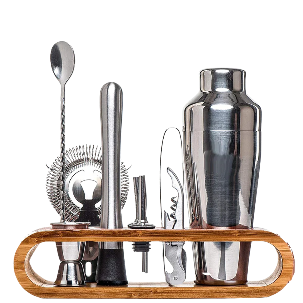 Cocktail Bar set Mixology Bartender Kit: 10-Piece Bar Tool Set with Stylish Bamboo Stand