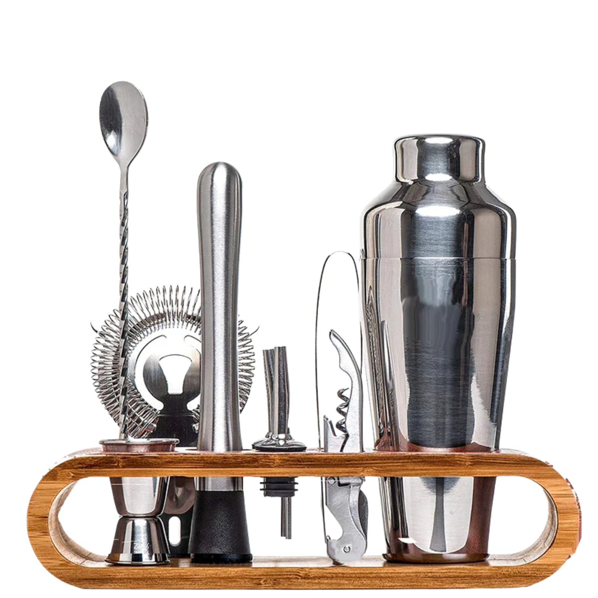 Cocktail Bar set Mixology Bartender Kit: 10-Piece Bar Tool Set with Stylish Bamboo Stand