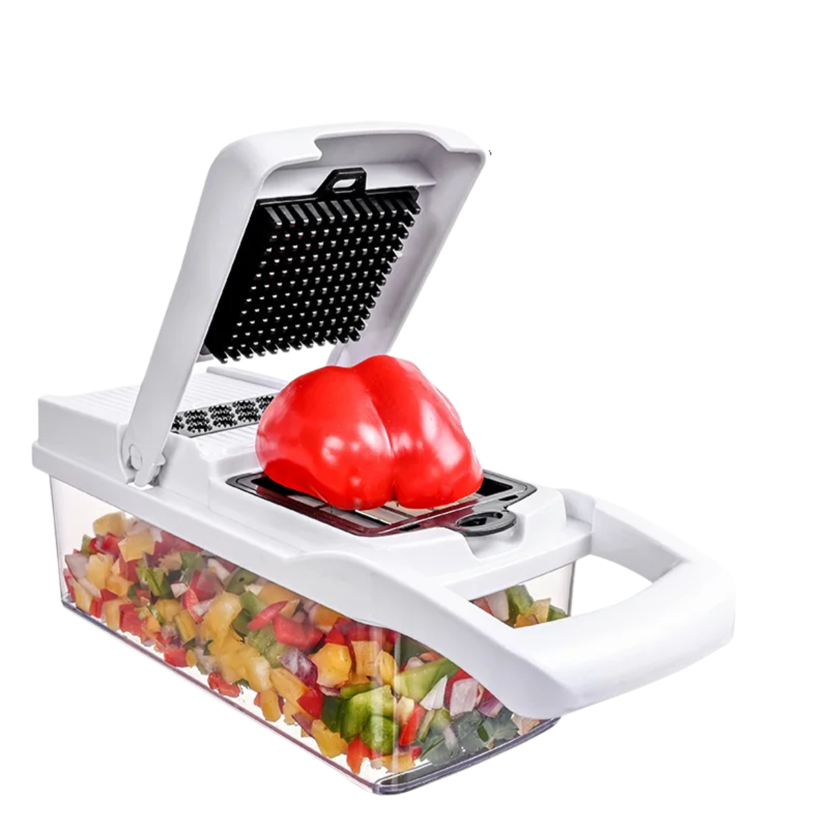 Vegetable Cutter Multifunctional Kitchen Tool, 5-in-1 Food Chopper for Tomato Carrot Cheese Onion, Handheld Slicer Dicer Grater