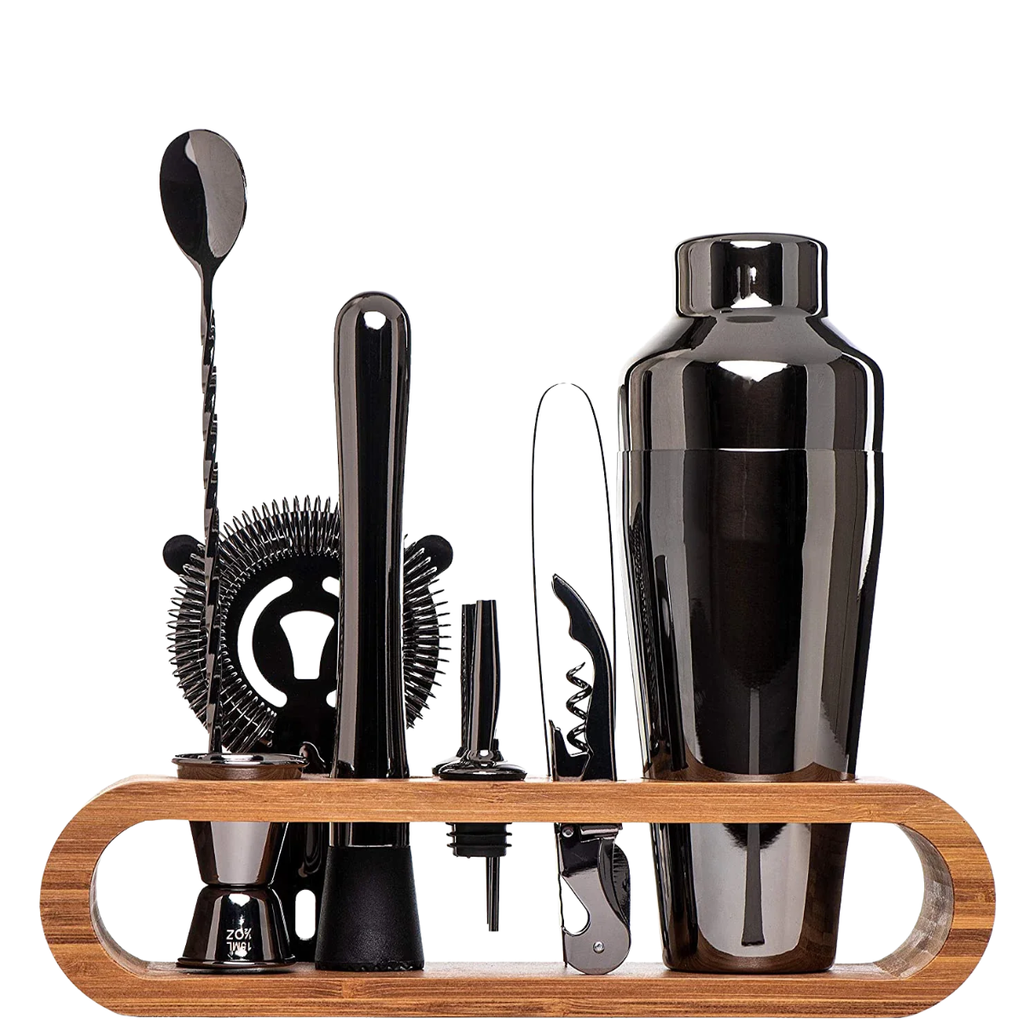 Cocktail Bar set Mixology Bartender Kit: 10-Piece Bar Tool Set with Stylish Bamboo Stand