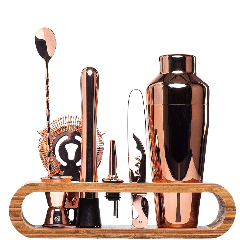 Cocktail Bar set Mixology Bartender Kit: 10-Piece Bar Tool Set with Stylish Bamboo Stand