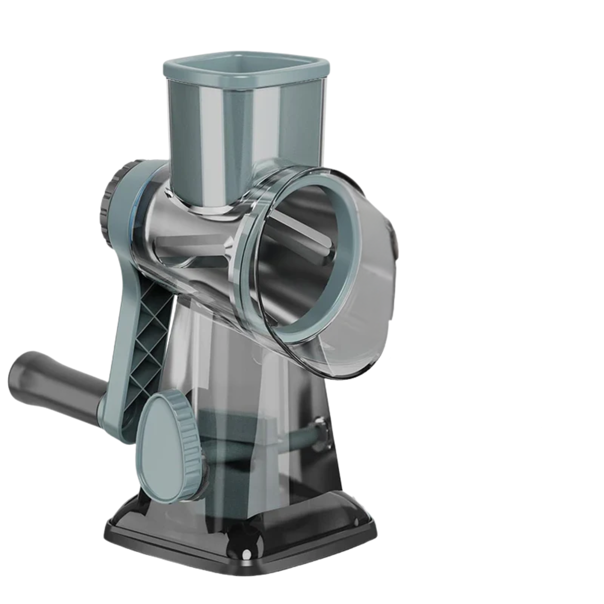 LMETJMA 3 in 1 Rotary Cheese Grater Versatile Manual Vegetable Slicer Peanut Nuts Grinder Cheese Vegetable Shredder Clear JT242