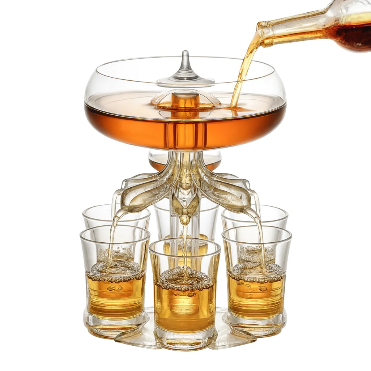 Multifunctional Wine Dispenser With 6 Glass Party Festival Games Liquor Drink Dispenser For Filling Liquids Bar Accessories