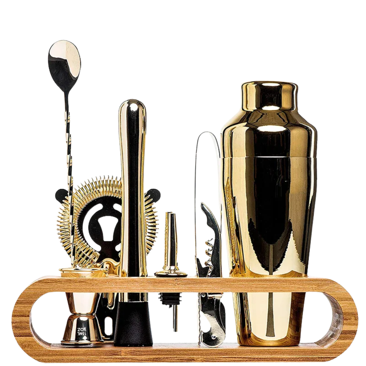 Cocktail Bar set Mixology Bartender Kit: 10-Piece Bar Tool Set with Stylish Bamboo Stand