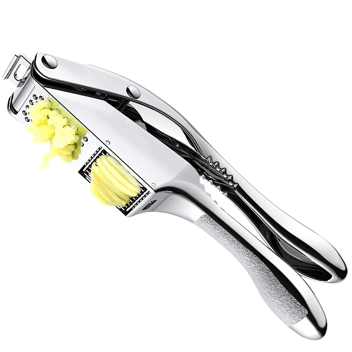 New Garlic Press Stainless Steel 2 in 1 Garlic Slicer Mincer Dual Function Garlic Crusher Handheld Squeezer Tool Kitchen Gadgets