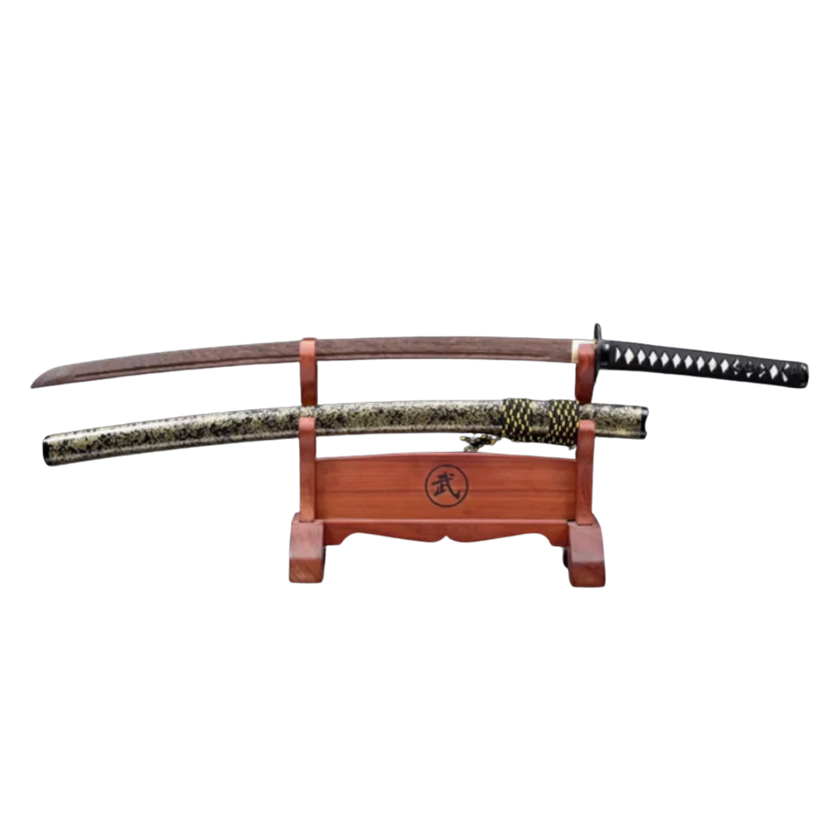 High Quality Set of 2 Japanese Samurai Katana Juhe Sword Log Rosewood Blade Fit Exercise Training Cosplay Weapon Props Unsharp