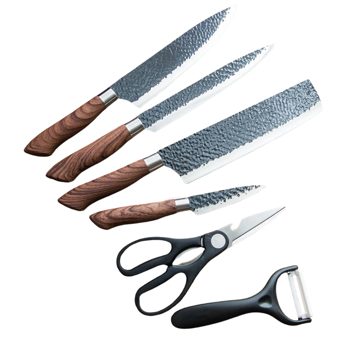 Stainless Steel Kitchen Knives Set Tools Forged Kitchen Knife Scissors Ceramic Peeler Chef Slicer Nakiri Paring Knife Gift Case
