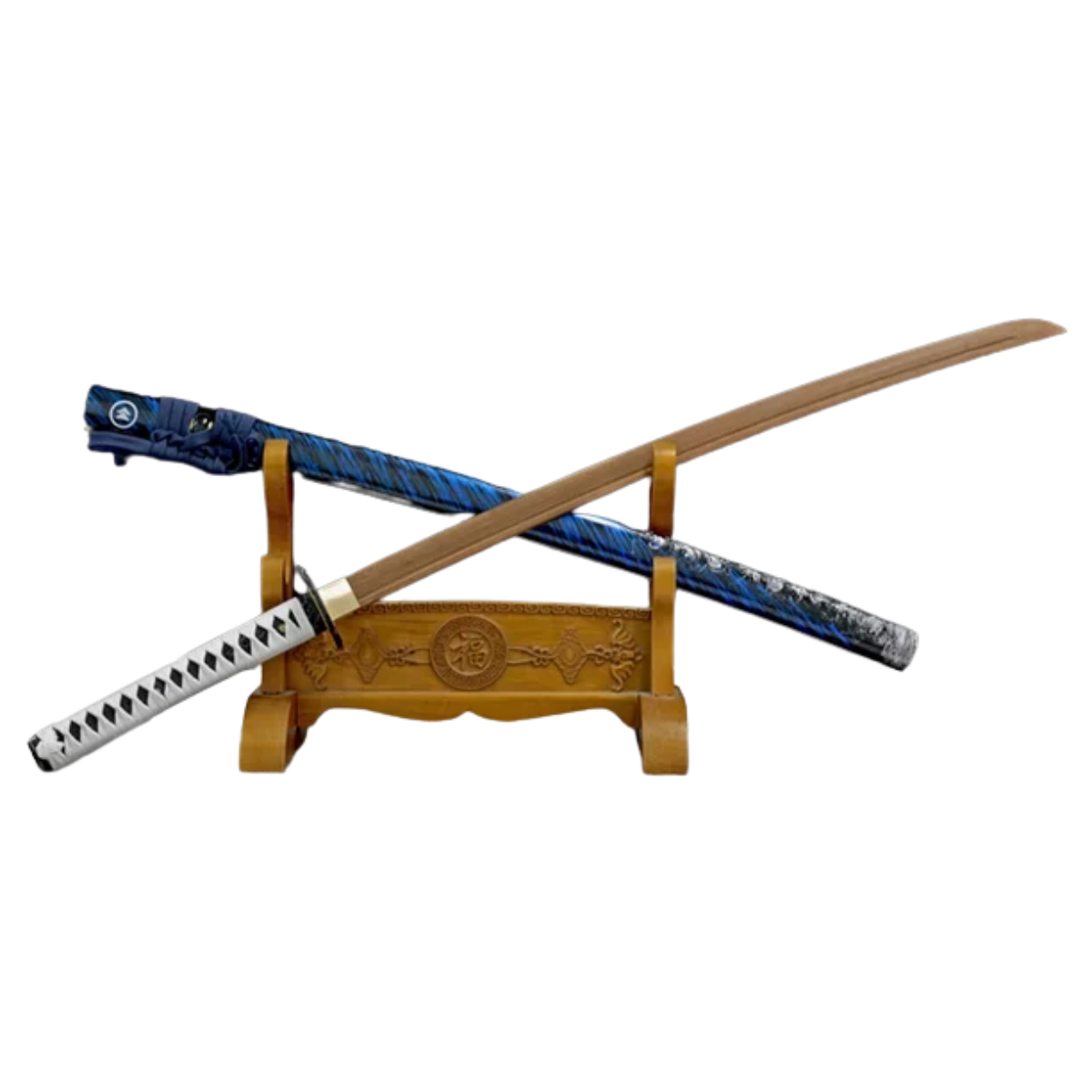 High Quality Set of 2 Japanese Samurai Katana Juhe Sword Log Rosewood Blade Fit Exercise Training Cosplay Weapon Props Unsharp