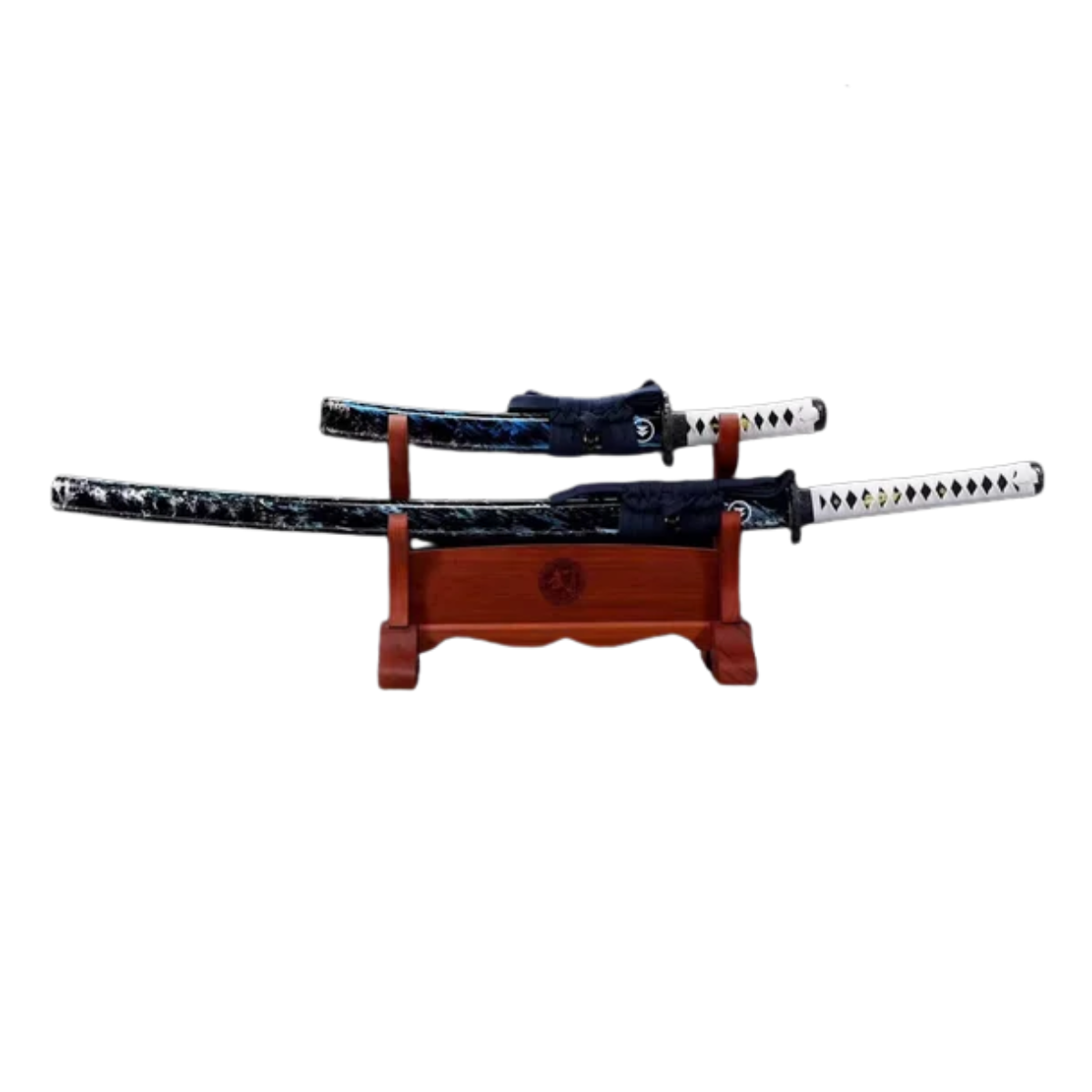 High Quality Set of 2 Japanese Samurai Katana Juhe Sword Log Rosewood Blade Fit Exercise Training Cosplay Weapon Props Unsharp