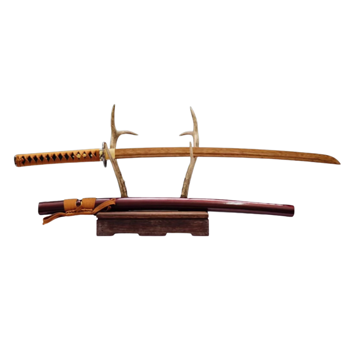 High Quality Set of 2 Japanese Samurai Katana Juhe Sword Log Rosewood Blade Fit Exercise Training Cosplay Weapon Props Unsharp