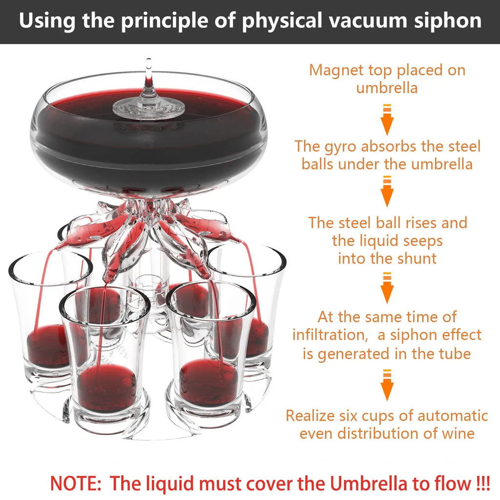 Multifunctional Wine Dispenser With 6 Glass Party Festival Games Liquor Drink Dispenser For Filling Liquids Bar Accessories
