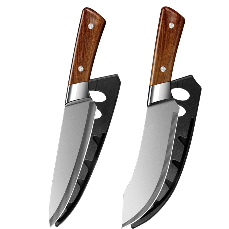 Stainless Steel Chef Knife Set Kitchen Fish Vegetables Cleaver Knives Professional Butcher Meat Boning Knives