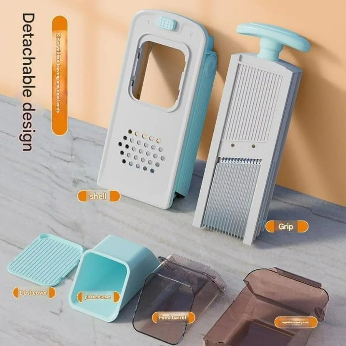 5 in 1 Vegetable Chopper Food Potato Cutter, Strips Julienne Dicer Adjustable Thickness 0.1-8 Mm Kitchen Chopping Kitchen Tools