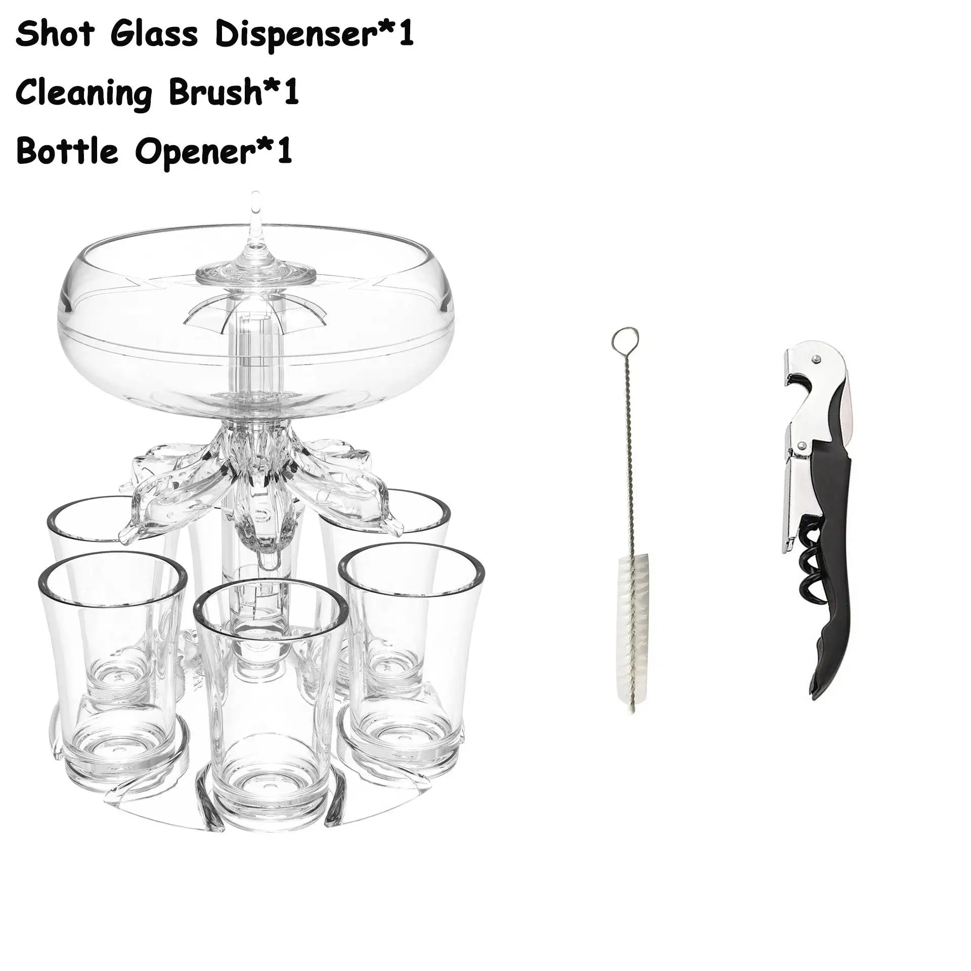 Multifunctional Wine Dispenser With 6 Glass Party Festival Games Liquor Drink Dispenser For Filling Liquids Bar Accessories