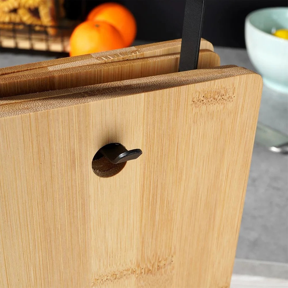 Bamboo Cutting Boards with 22x14 cm Stand 6 PCs