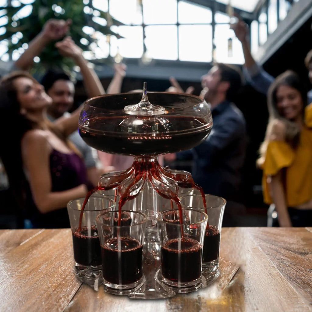 Multifunctional Wine Dispenser With 6 Glass Party Festival Games Liquor Drink Dispenser For Filling Liquids Bar Accessories