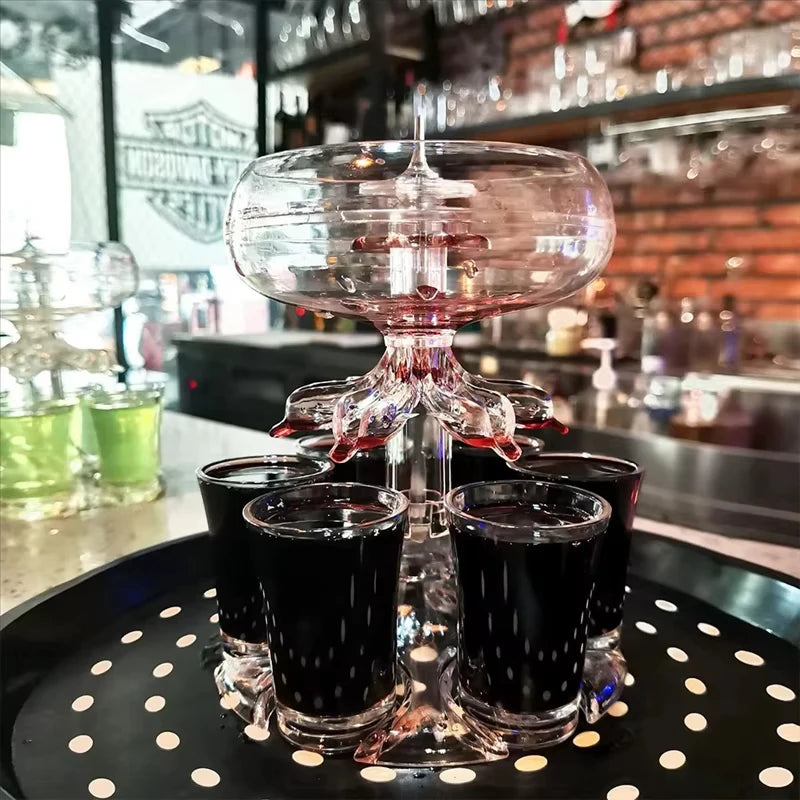 Multifunctional Wine Dispenser With 6 Glass Party Festival Games Liquor Drink Dispenser For Filling Liquids Bar Accessories