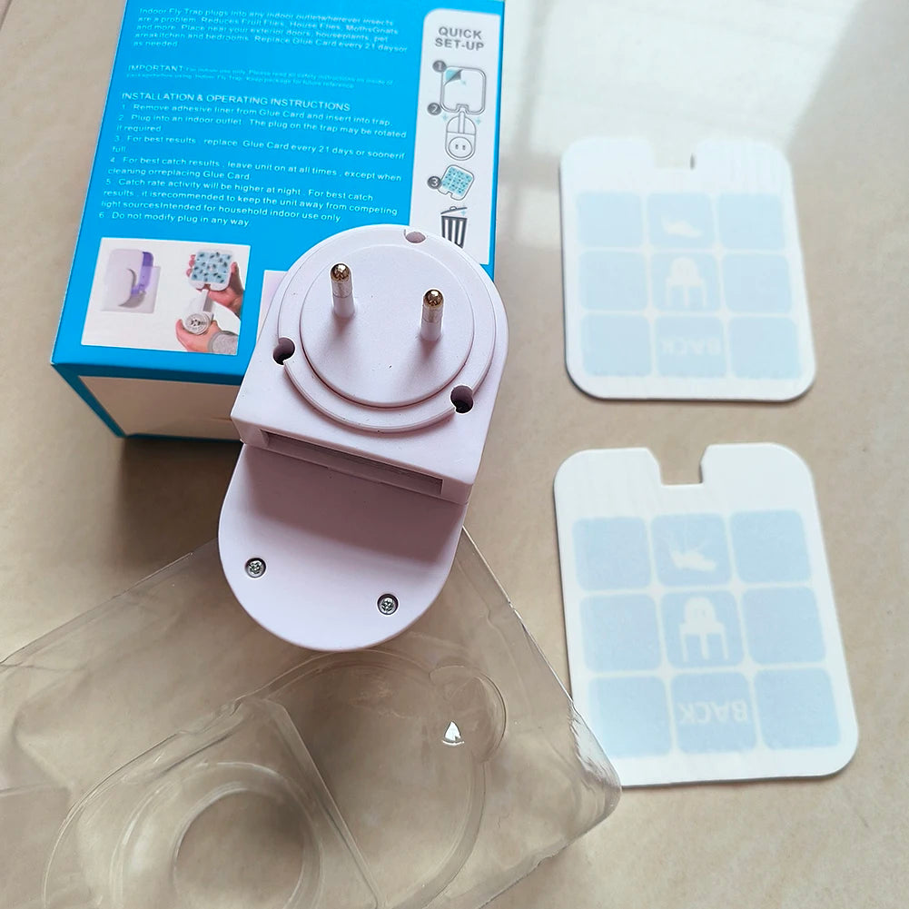 Fruit Fly Traps Plug-in Mosquito Killer Light with 2 Sticky Pads Gnat Moth Catcher Mosquito Trap Fly Catcher for House Indoors