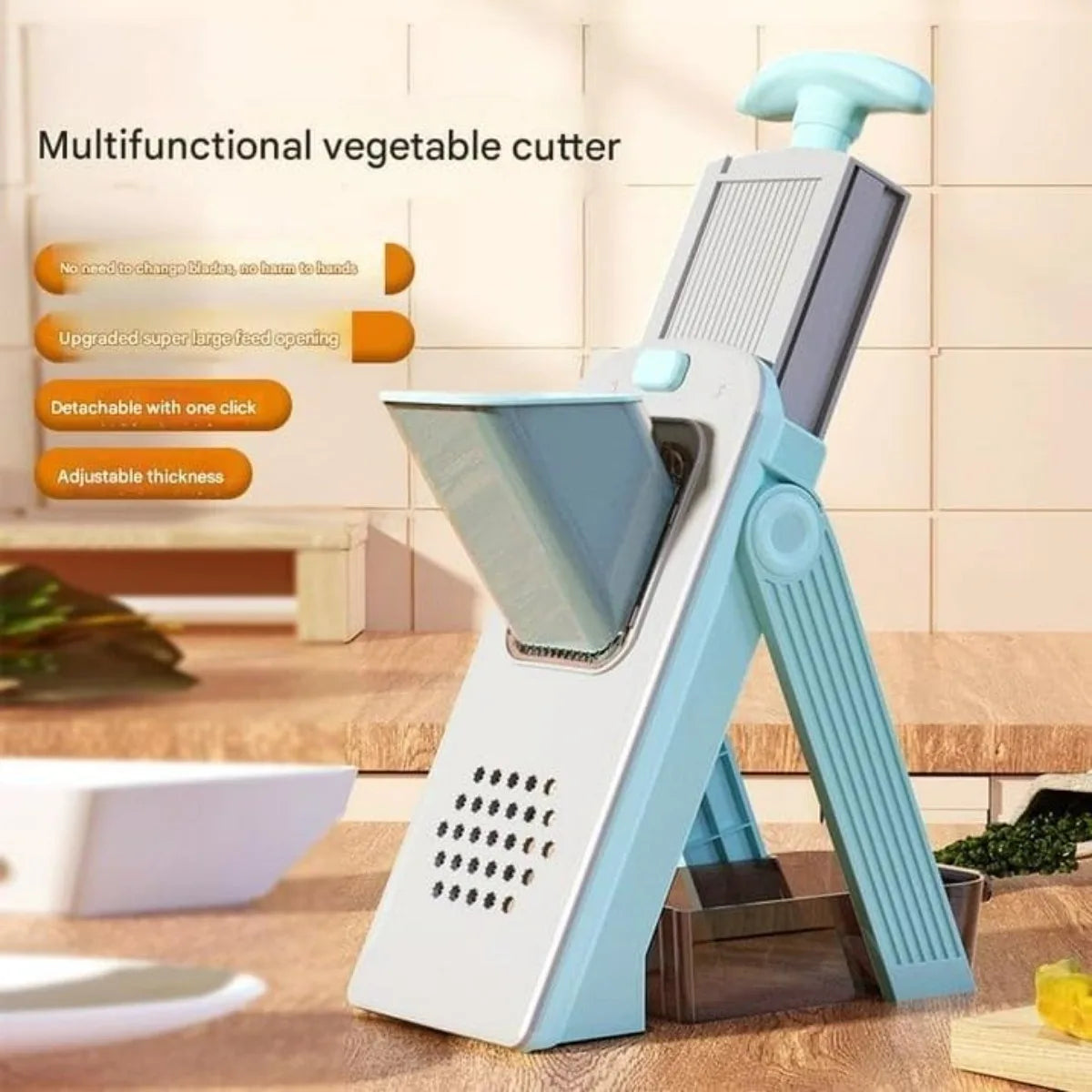 5 in 1 Vegetable Chopper Food Potato Cutter, Strips Julienne Dicer Adjustable Thickness 0.1-8 Mm Kitchen Chopping Kitchen Tools