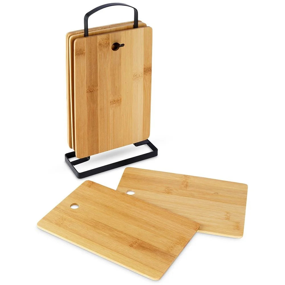 Bamboo Cutting Boards with 22x14 cm Stand 6 PCs