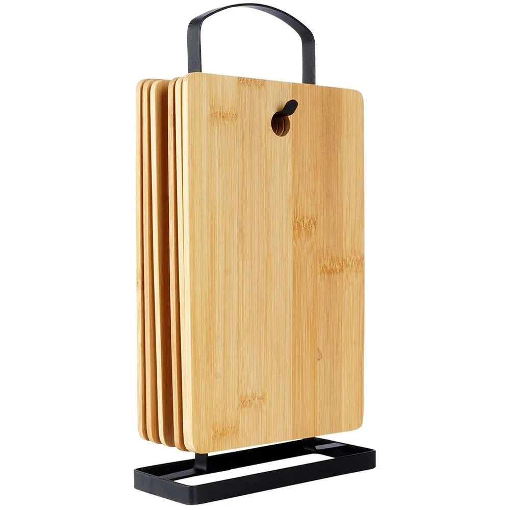 Bamboo Cutting Boards with 22x14 cm Stand 6 PCs