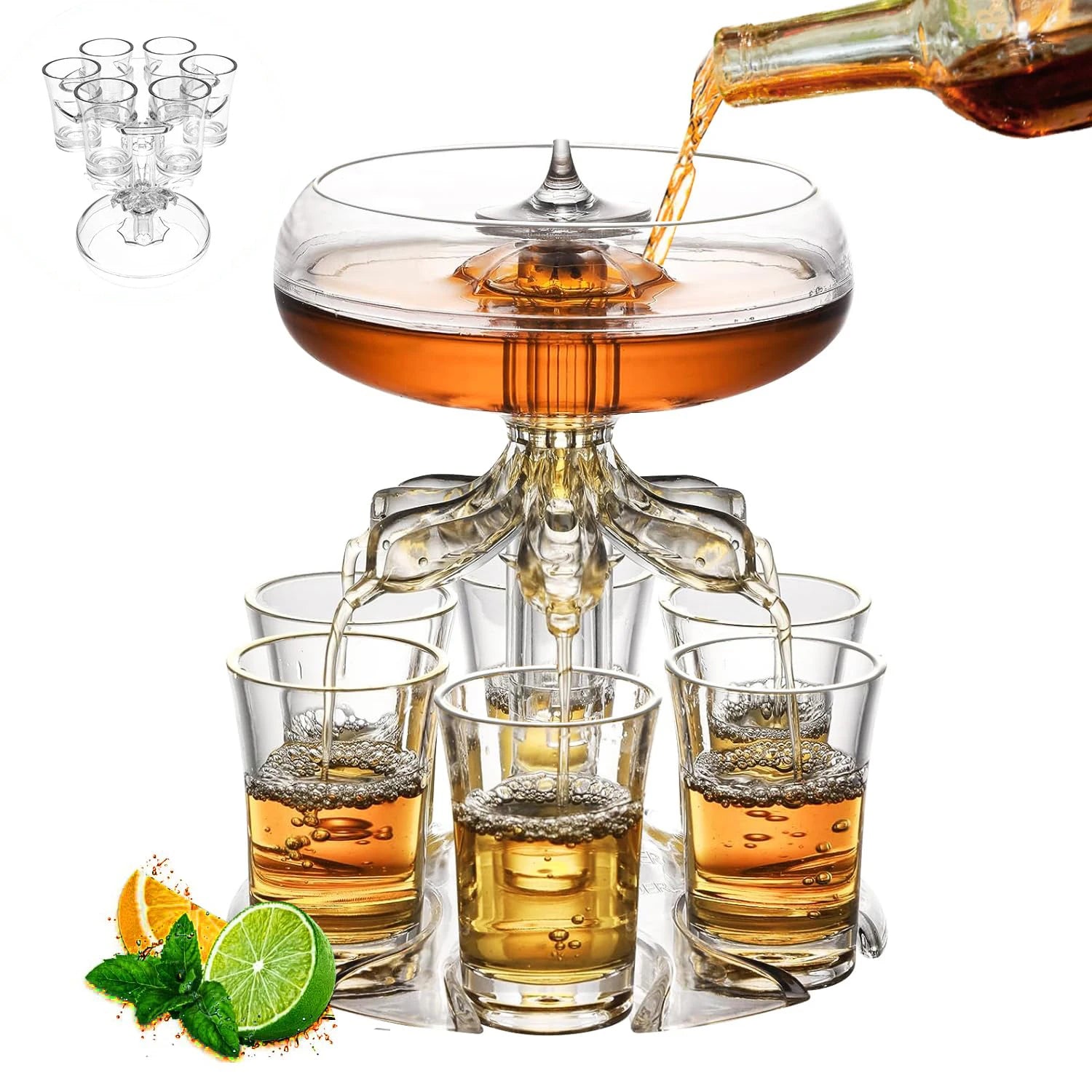 Multifunctional Wine Dispenser With 6 Glass Party Festival Games Liquor Drink Dispenser For Filling Liquids Bar Accessories