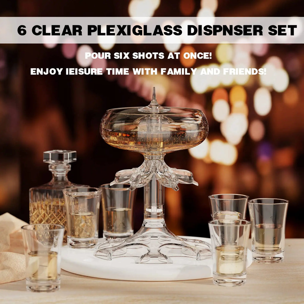 Multifunctional Wine Dispenser With 6 Glass Party Festival Games Liquor Drink Dispenser For Filling Liquids Bar Accessories