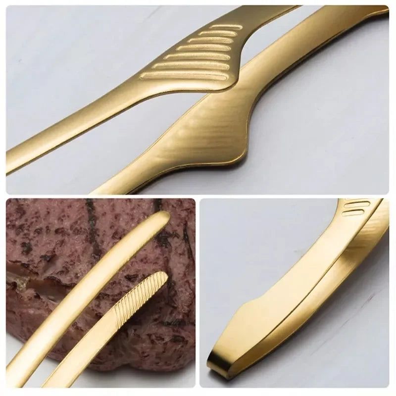 Stainless Steel Precision Kitchen Tongs Tweezers Non-slip Heat Resistant for BBQ Grilling Cooking Baking Serving Food Tweezers