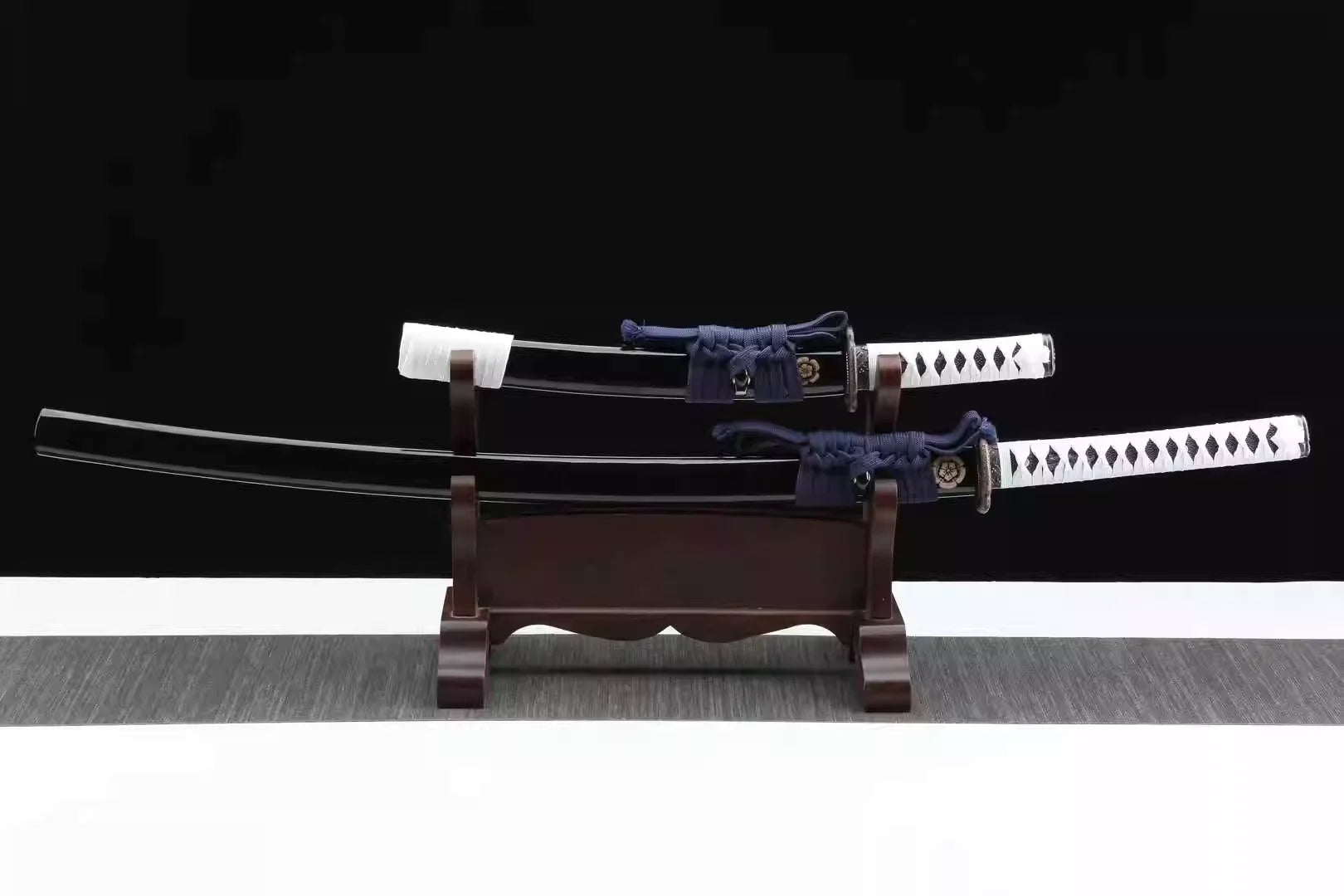 High Quality Set of 2 Japanese Samurai Katana Juhe Sword Log Rosewood Blade Fit Exercise Training Cosplay Weapon Props Unsharp